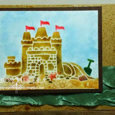 Sand Castle Card for Imagine Crafts and Dreamweaver Stencils