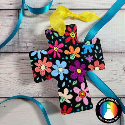 Artesprix Decorative Floral Cross