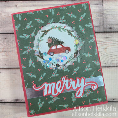 Patterned Paper Christmas Shaker Card: YouTube Video