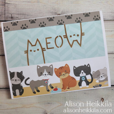 Two Cat Meow: Easy Card with Patterned Paper
