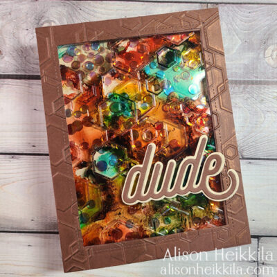 Embossed Acetate Shaker Card with Alcohol Inks: YouTube Video
