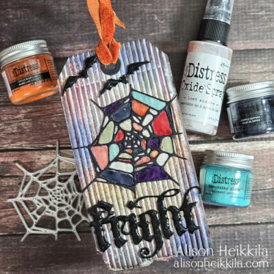 Frightful Tag with Lots of Embossing Glaze