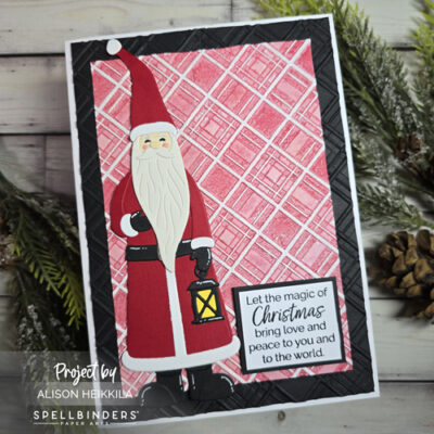 Textured Plaid St. Nick Card