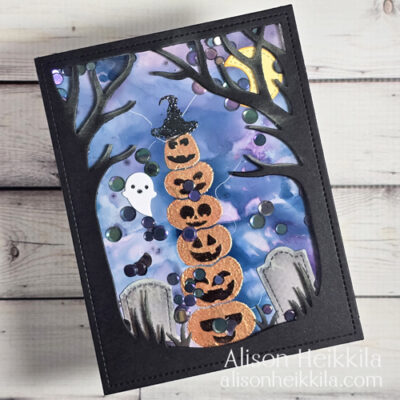 Pumpkin Stack Shaker Card