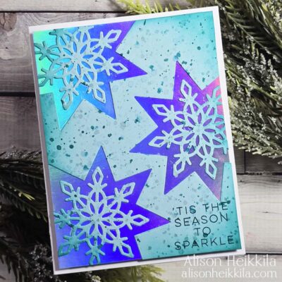 2 Snowflake Cards Using Hero Arts